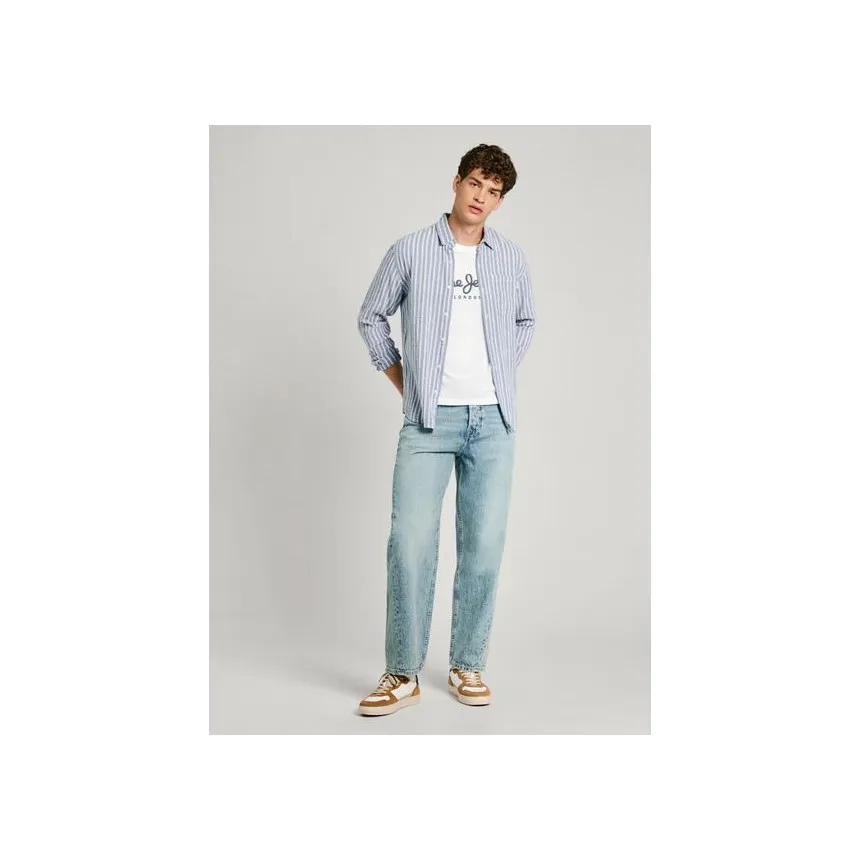 Camisa Pepe Jeans London Sea Blue Para Hombre