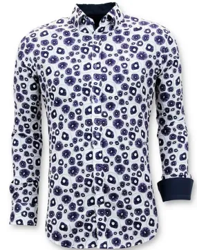 Camisas Informales De Lujo Para Hombre - 3058 - Blanco