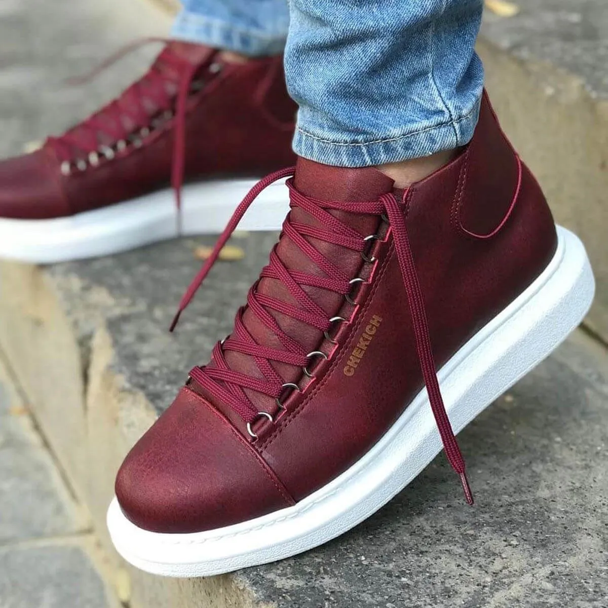 Tenis De Lujo Con Suela Alta Para Hombre